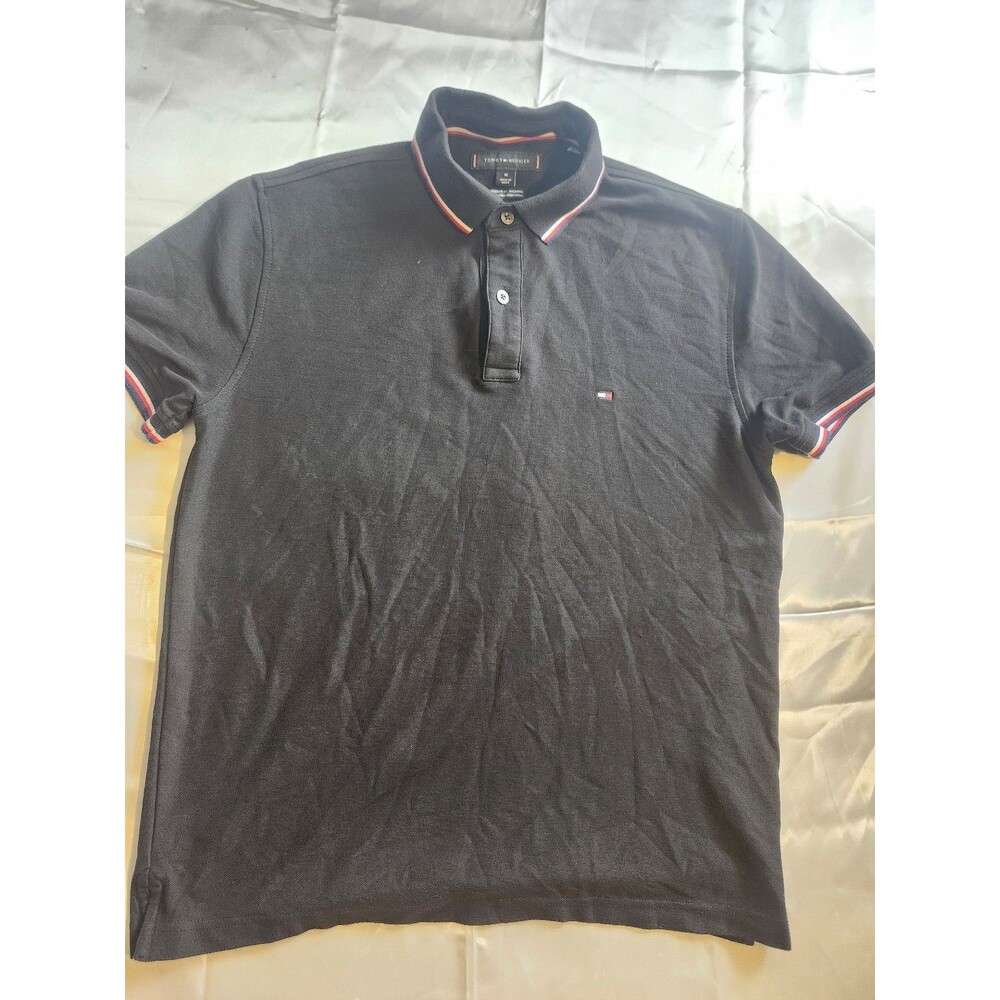 Tommy Hilfiger Men's Classic Polo Shirt - Black Medium) #102